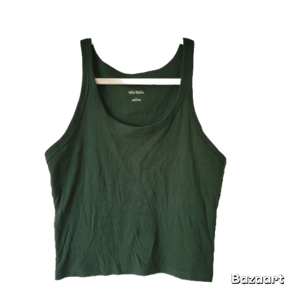 Wild Fable Forest Green Tank Top L Large Ribbed